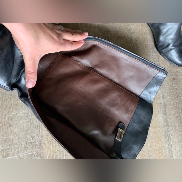 Cole Haan NikeAir Tall Knee High Riding Black Brown Leather Boots Women’s 9B - Picture 15 of 16